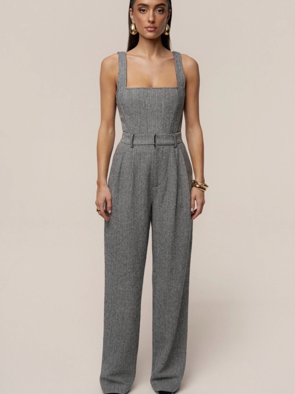 JLUXLABEL Herringbone Trousers